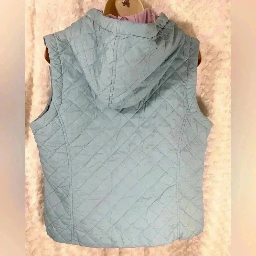 Sigrid‎ Olson Womens Lite Blue Hooded Quilted Vest - Picture 7 of 13